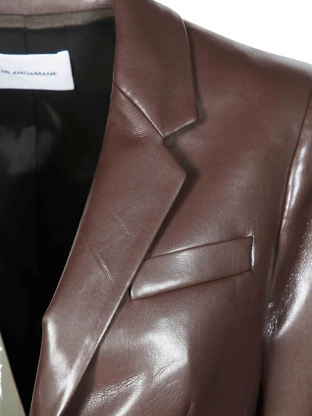THE ANDAMANE Zefira blazer van imitatieleer Bruin