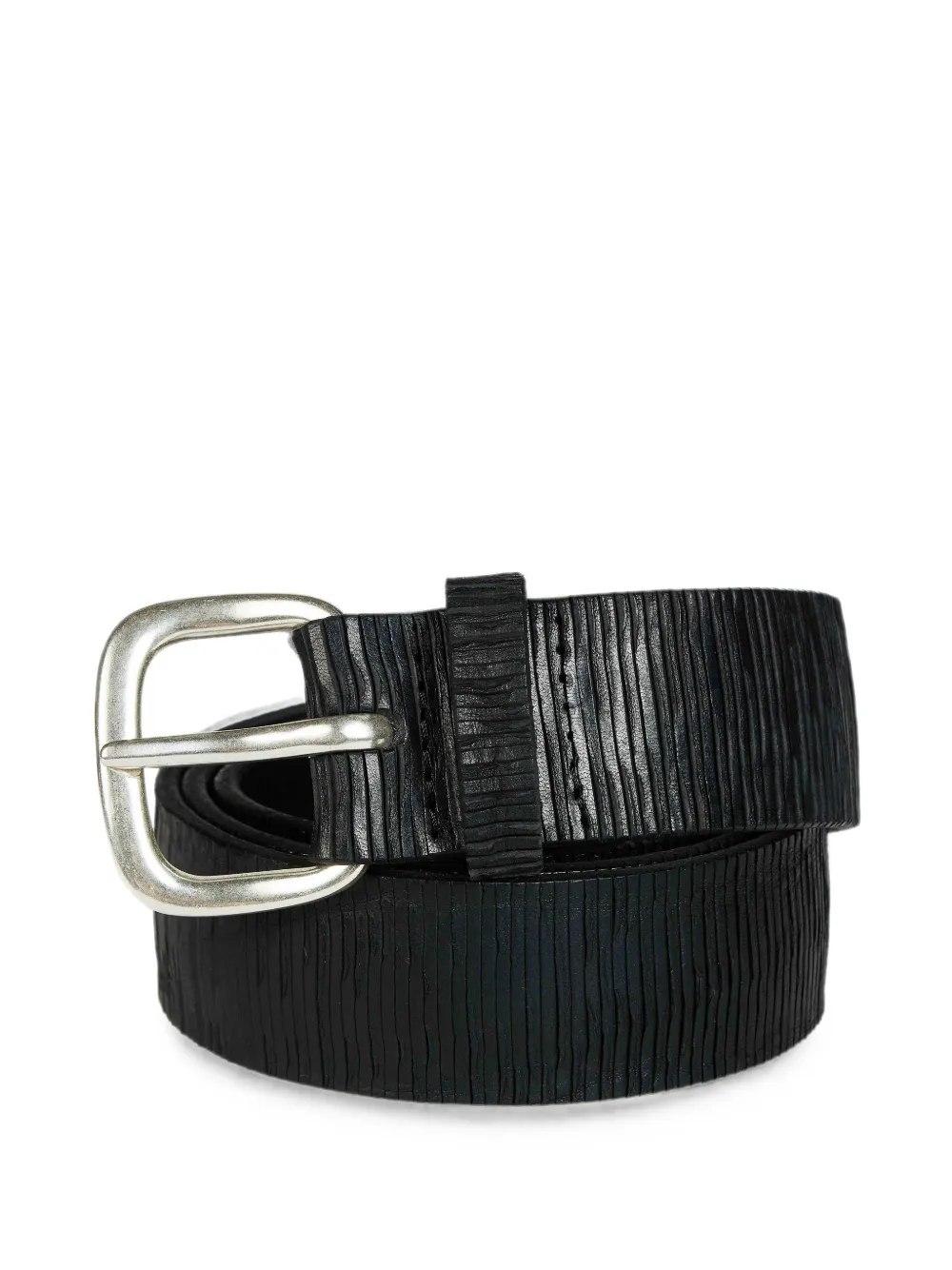 Orciani Blade leren riem met textuur Zwart