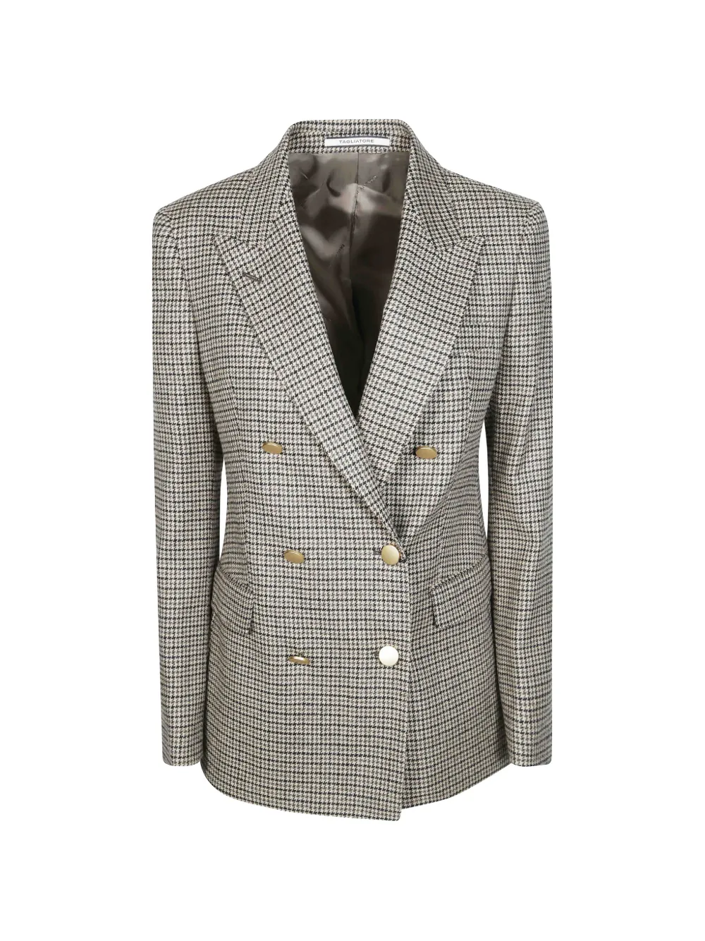 Tagliatore houndstooth double-breasted blazer - Nude