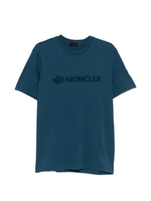 Moncler logo-print T-shirt | Blue | FARFETCH
