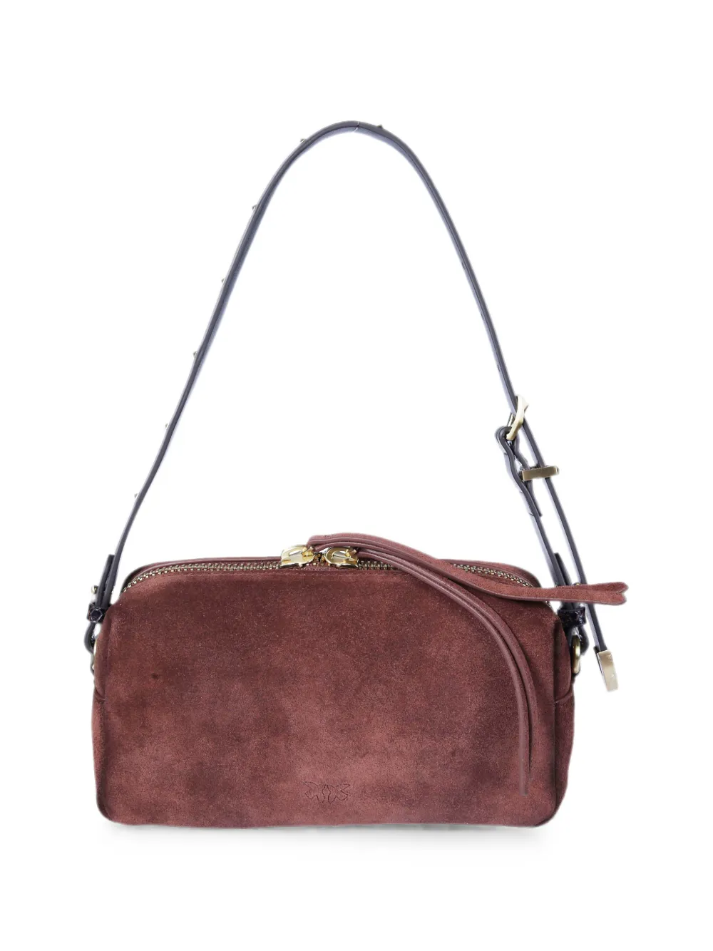 PINKO Bauletto Trittico suède schoudertas Bruin