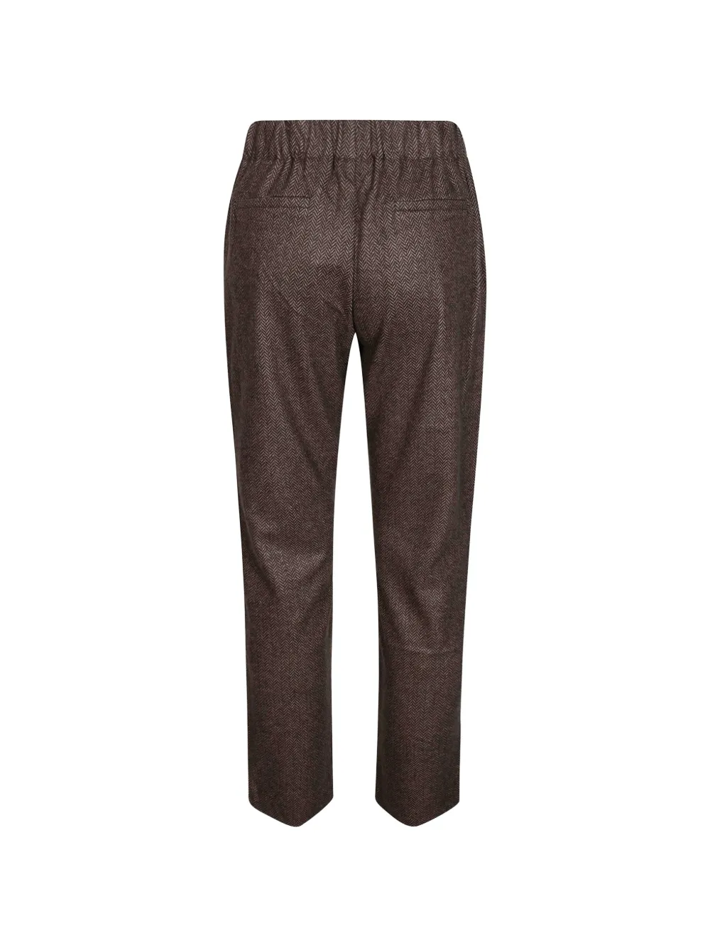 Weekend Max Mara Slim-fit broek met visgraat-jacquard Bruin