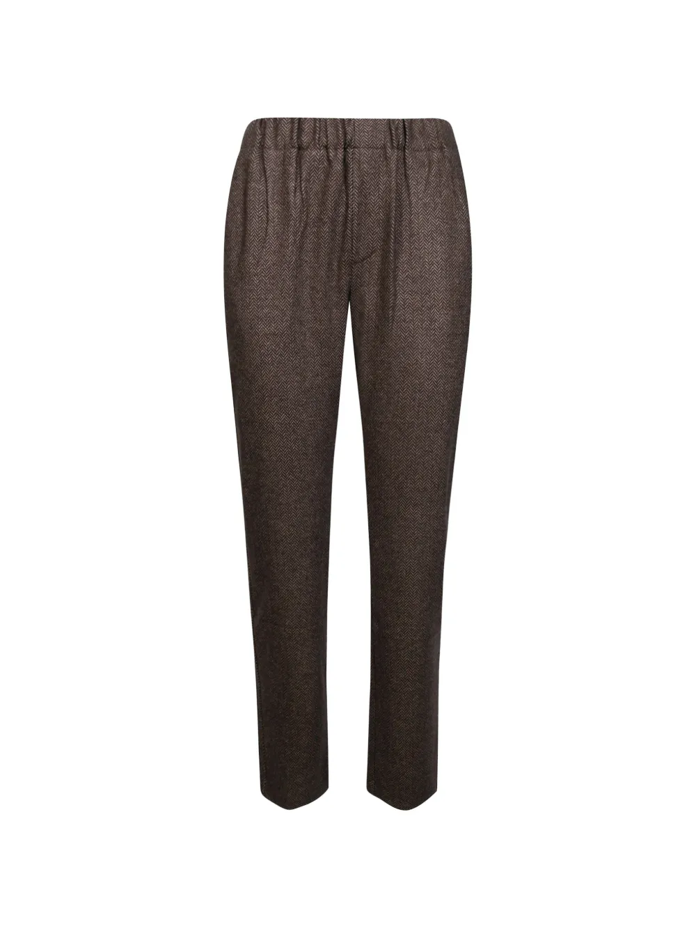 Weekend Max Mara Slim-fit broek met visgraat-jacquard Bruin
