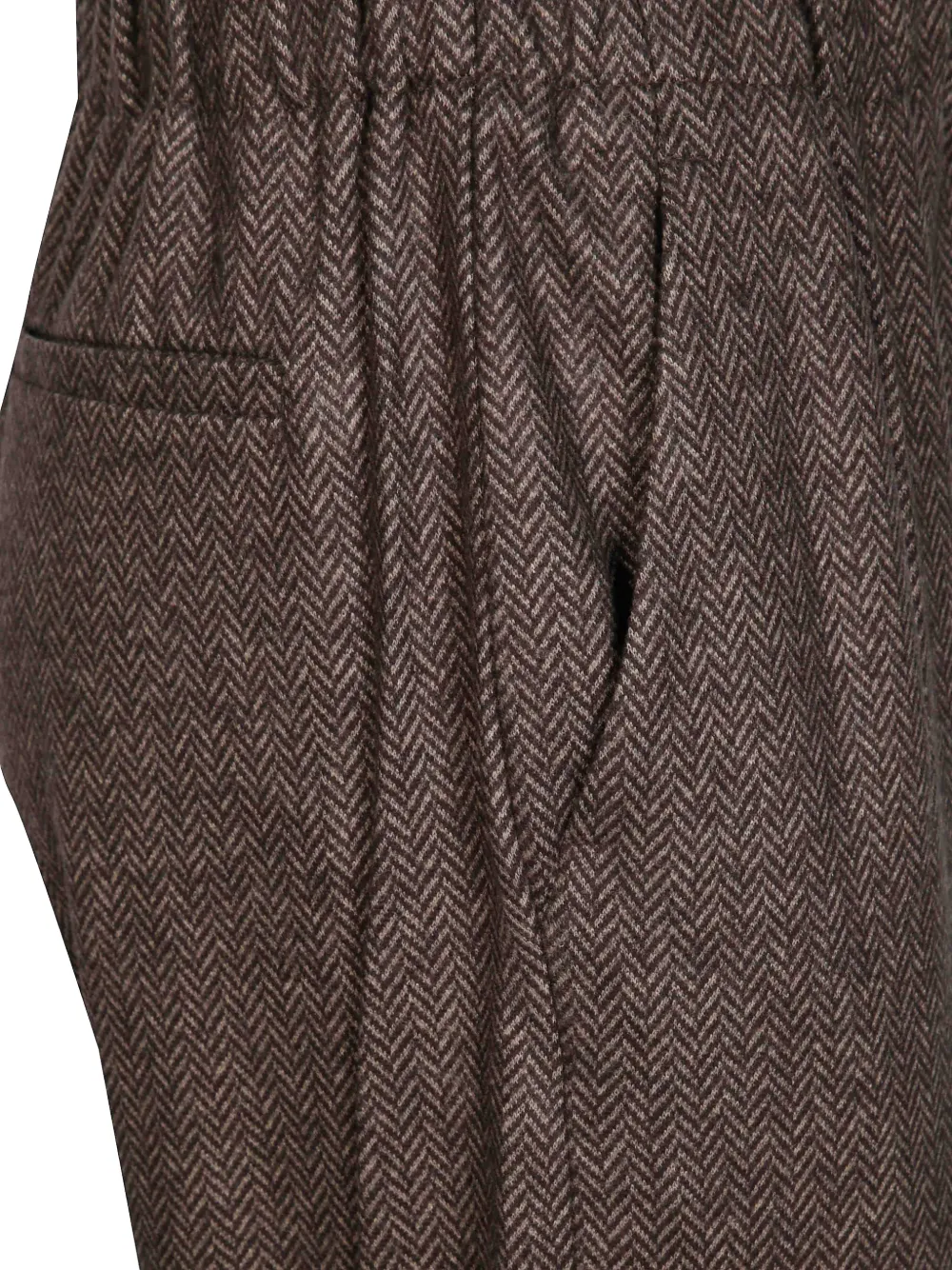 Weekend Max Mara Slim-fit broek met visgraat-jacquard Bruin