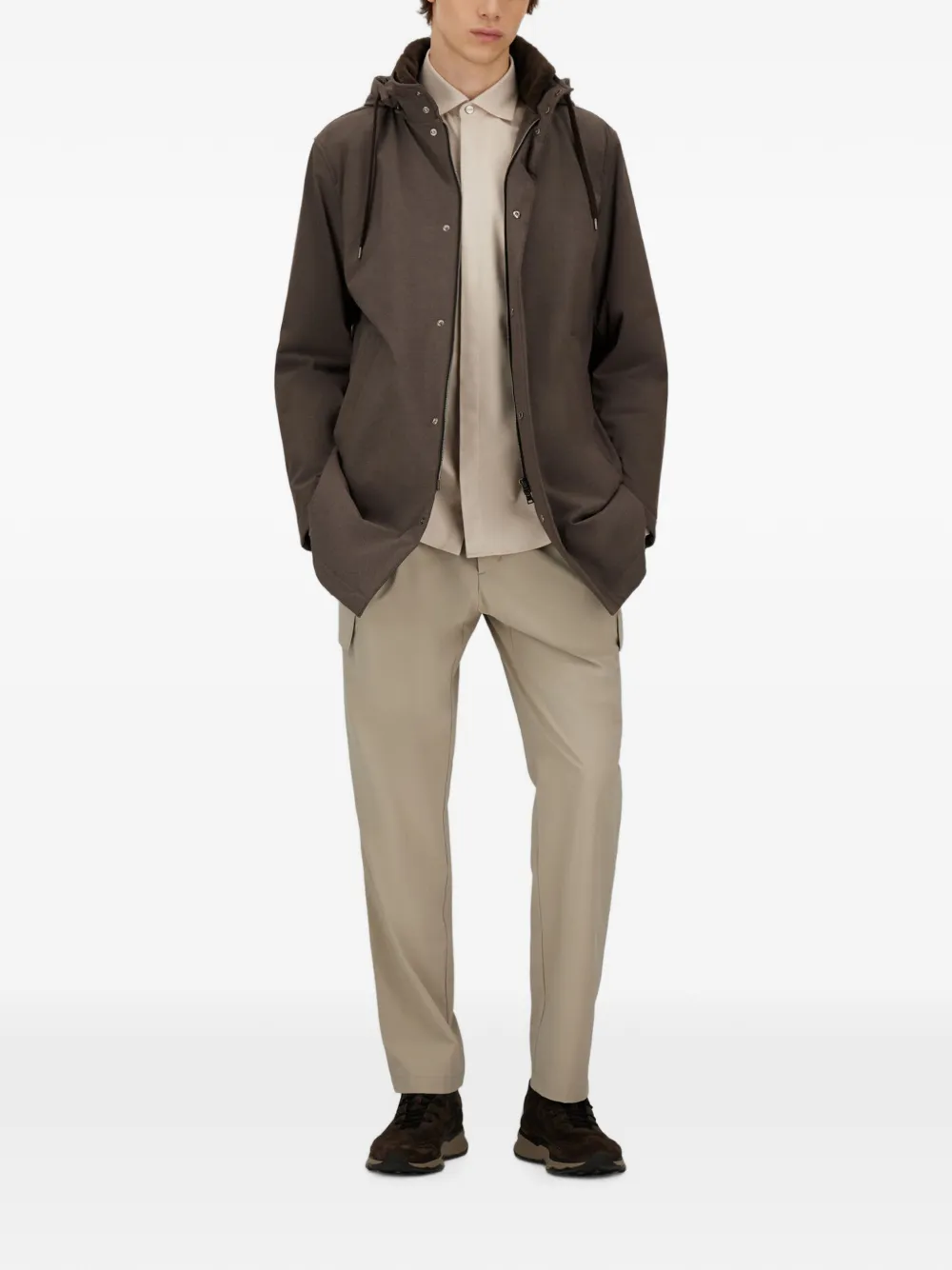 Herno Resort overhemd met gespreide kraag en lange mouwen Beige