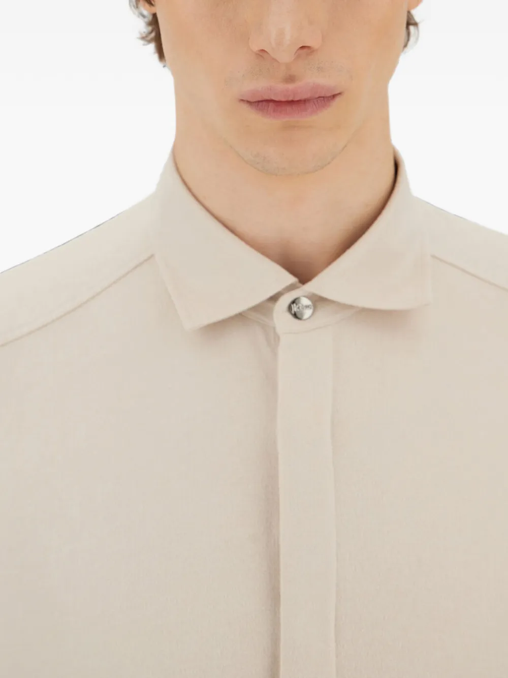 Herno Resort overhemd met gespreide kraag en lange mouwen Beige