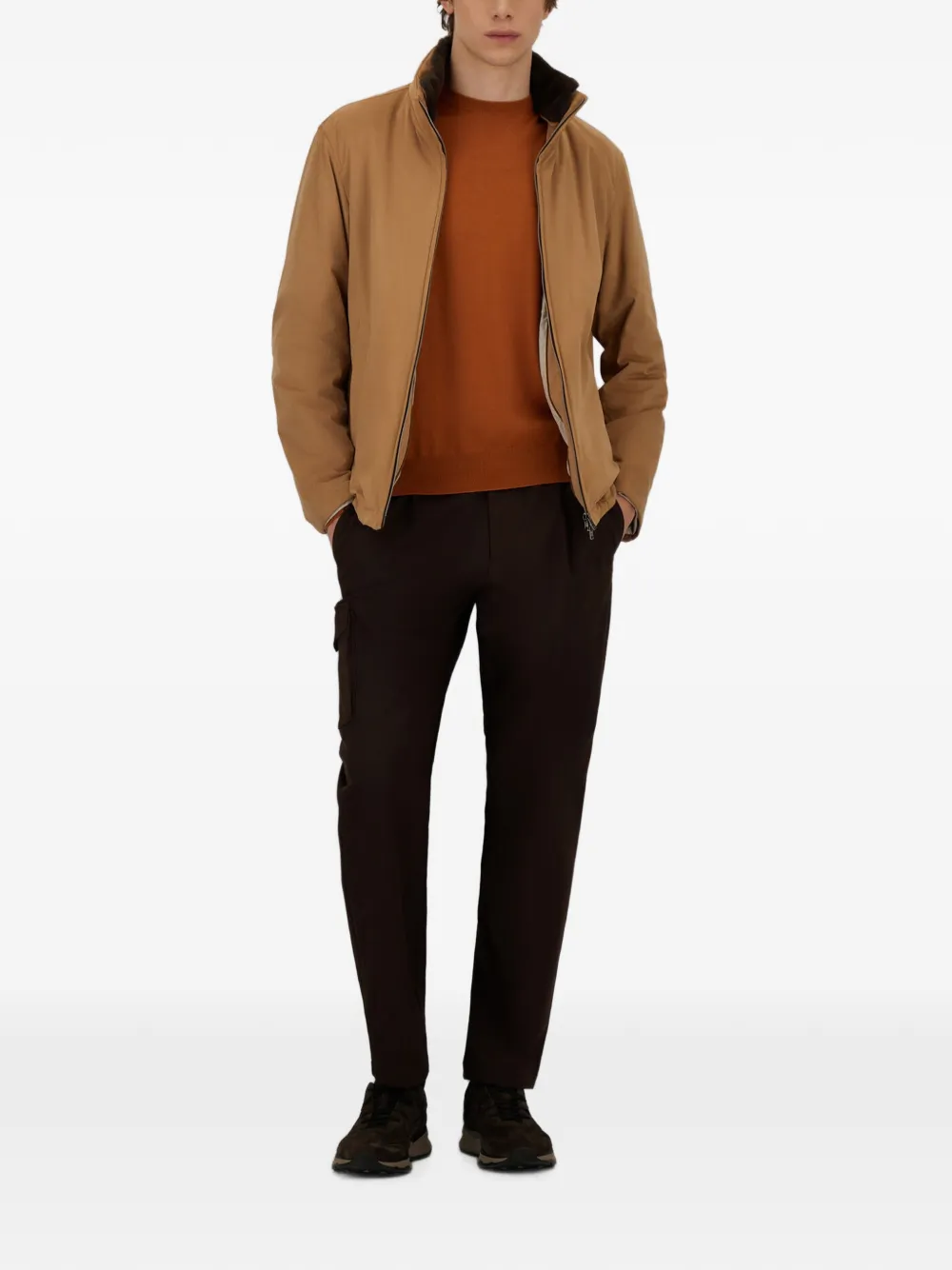 Herno Resort trui met geribbelde afwerking Oranje