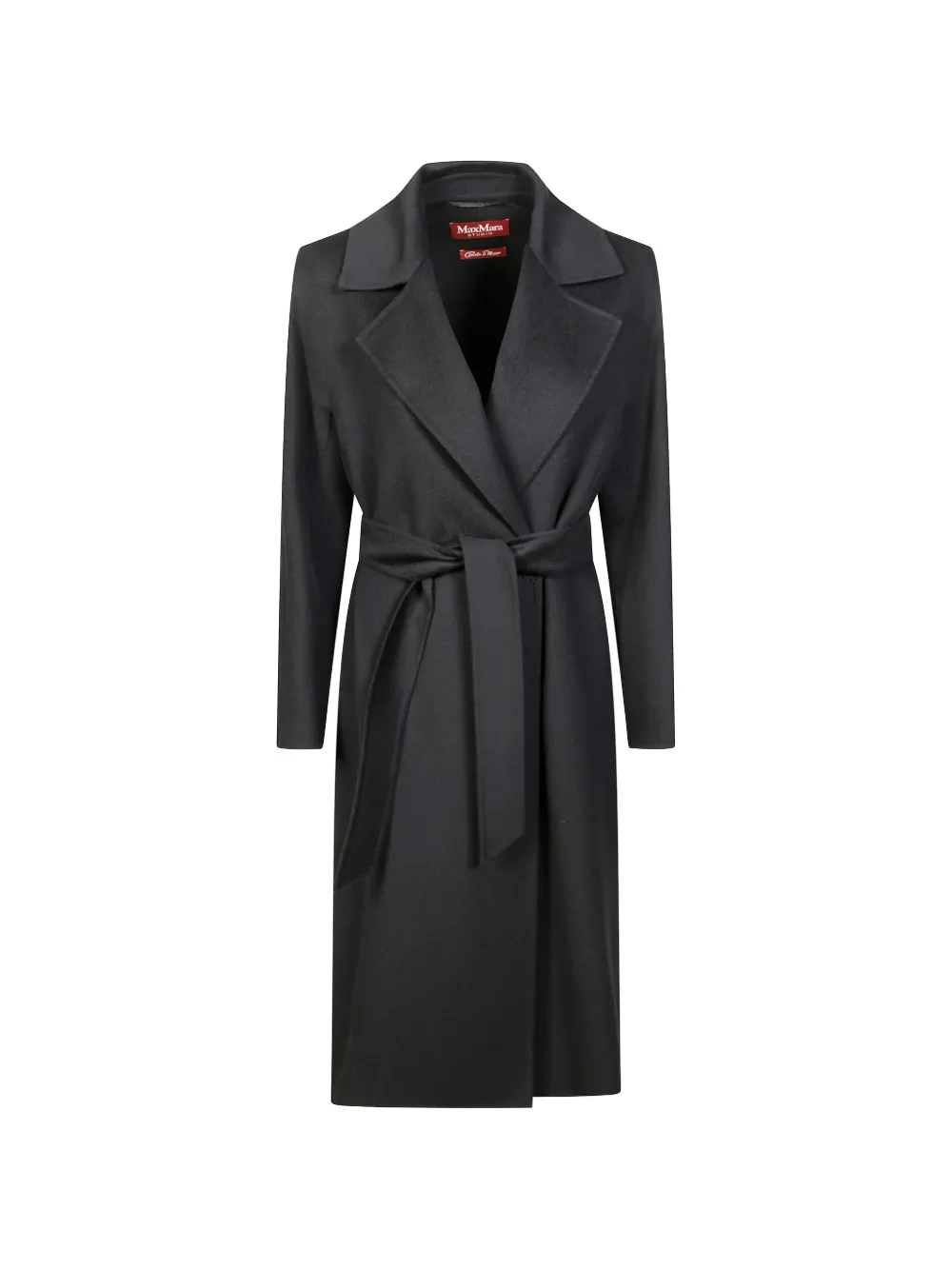 Max Mara belted notch-lapel coat - Nero