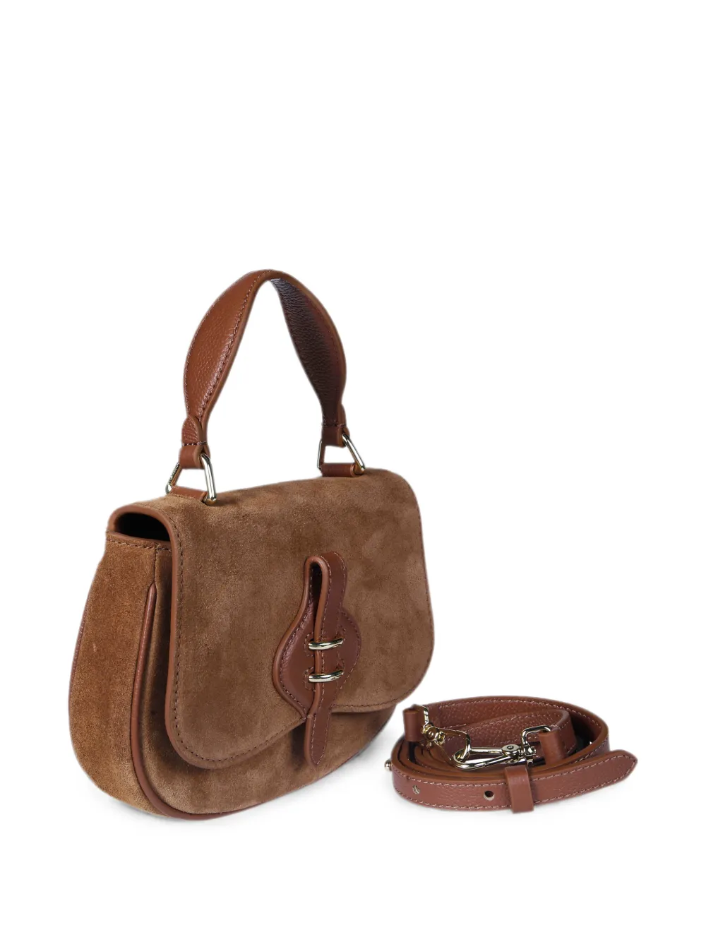 Coccinelle Mavery kalfsleren suède shopper Bruin