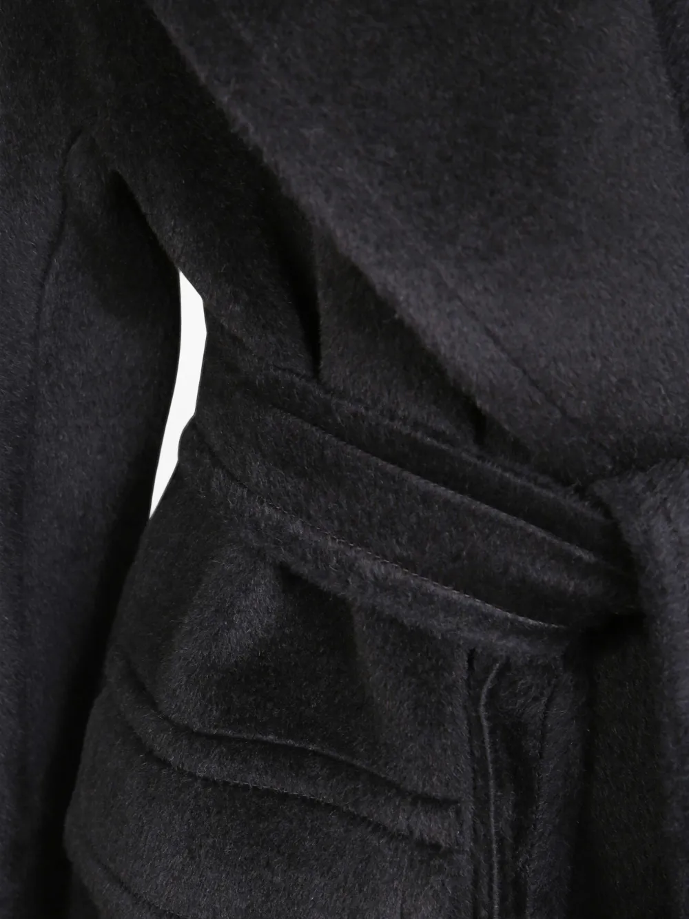 Tagliatore belted hooded coat Zwart