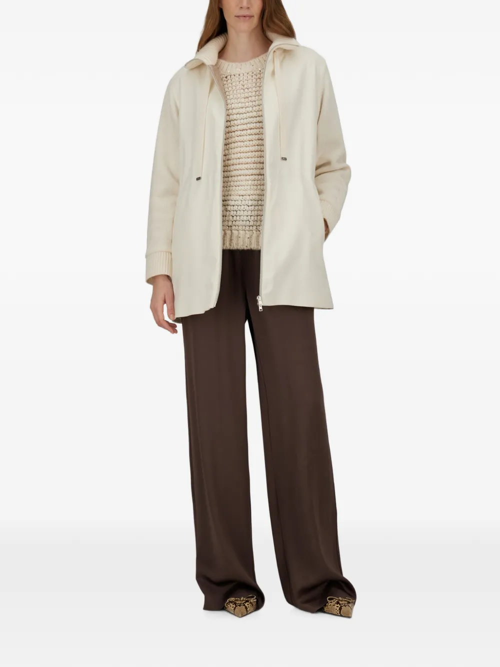 Herno Resort jas met enkele rij knopen Beige