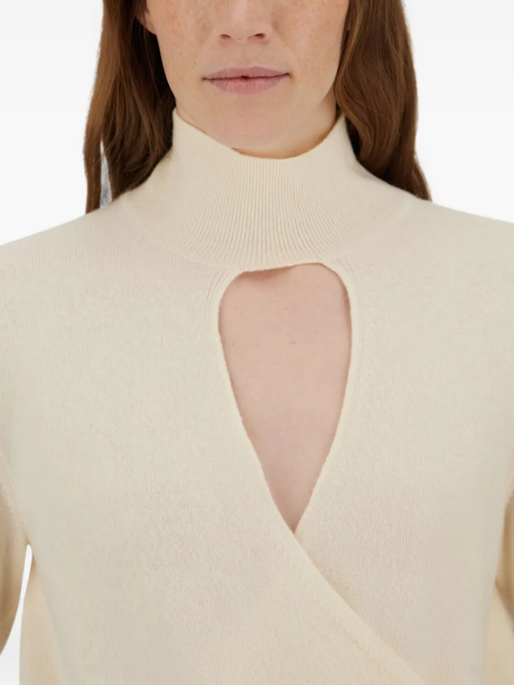 Herno Resort trui met wikkel-effect Beige