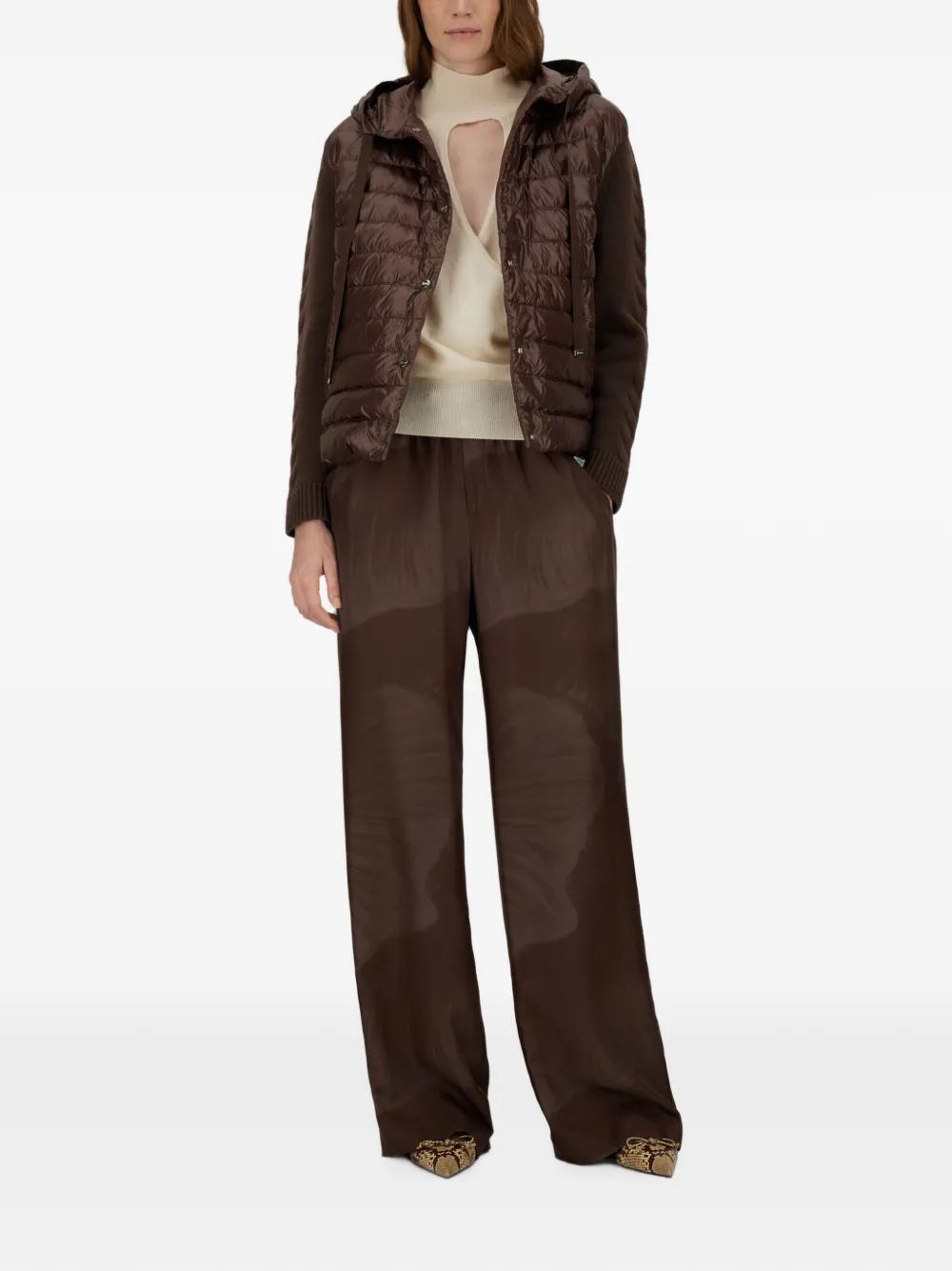Herno Resort trui met wikkel-effect Beige