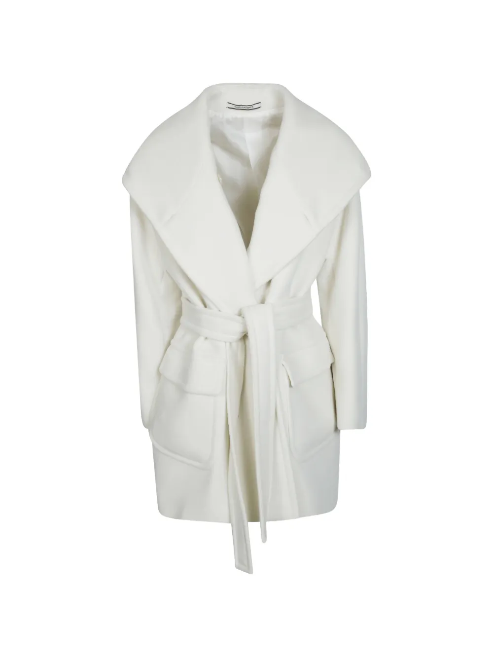 Tagliatore Jilly belted hooded coat - White