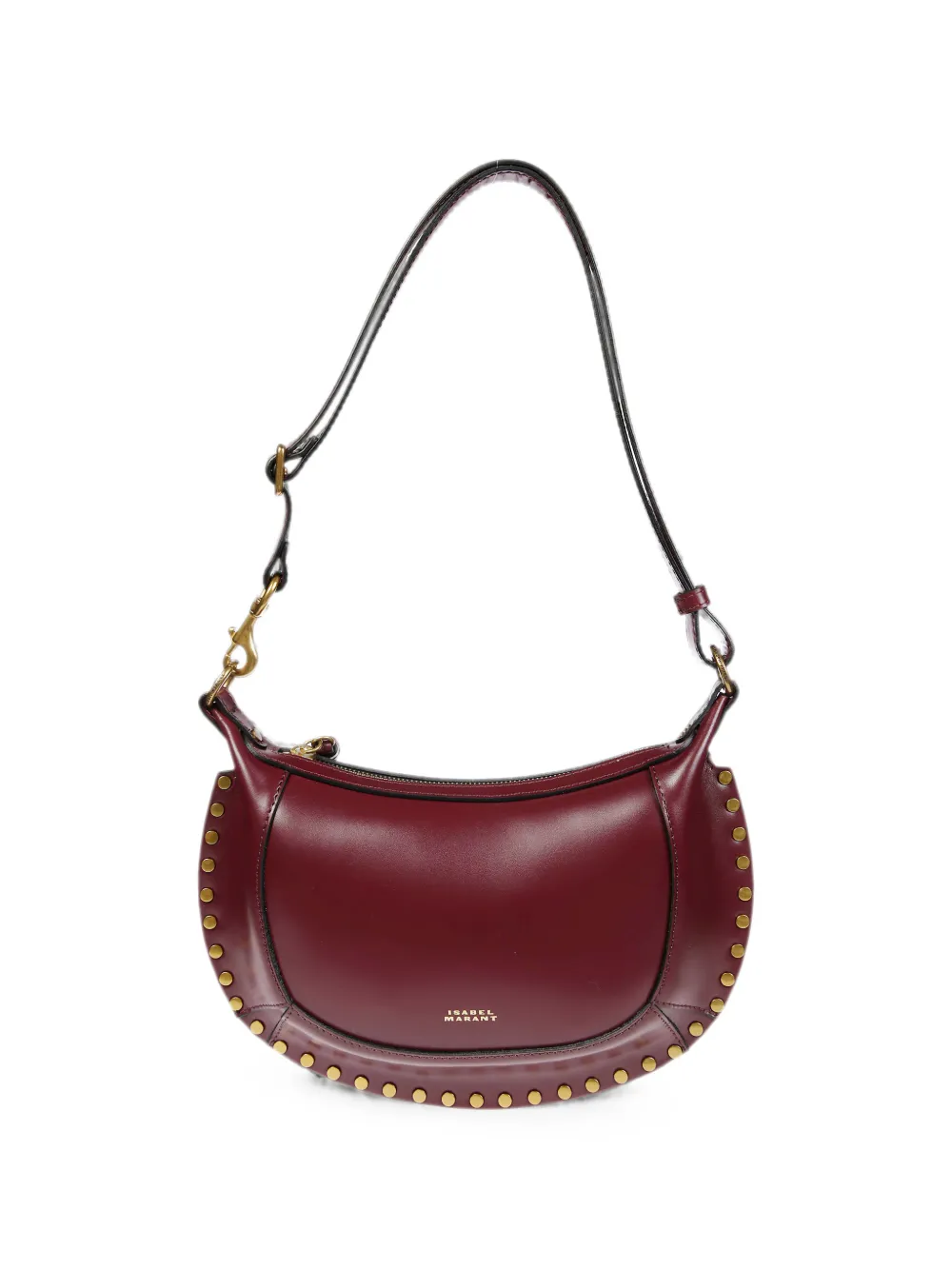 ISABEL MARANT Oskan Moon stud-embellished shoulder bag - Rosso