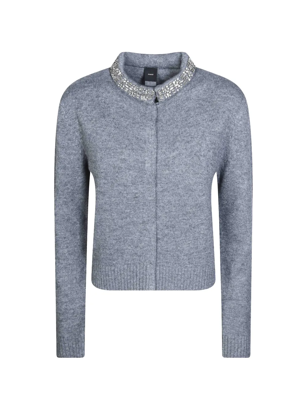 PINKO crystal-embellished wool-blend cardigan - Grigio