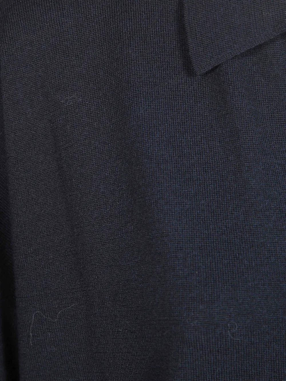 Incotex fine-knit V-neck polo sweater Blauw