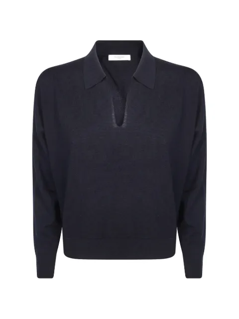 Incotex fine-knit V-neck polo sweater
