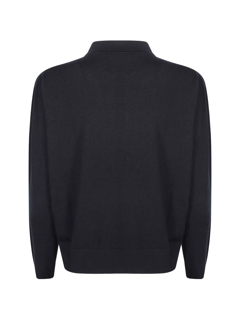 Incotex fine-knit V-neck polo sweater Blauw
