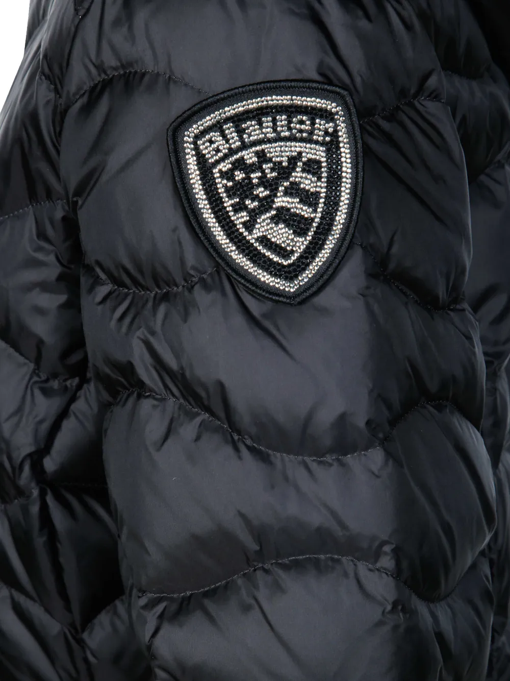 Blauer Aldie fur-trim hooded quilted coat Zwart