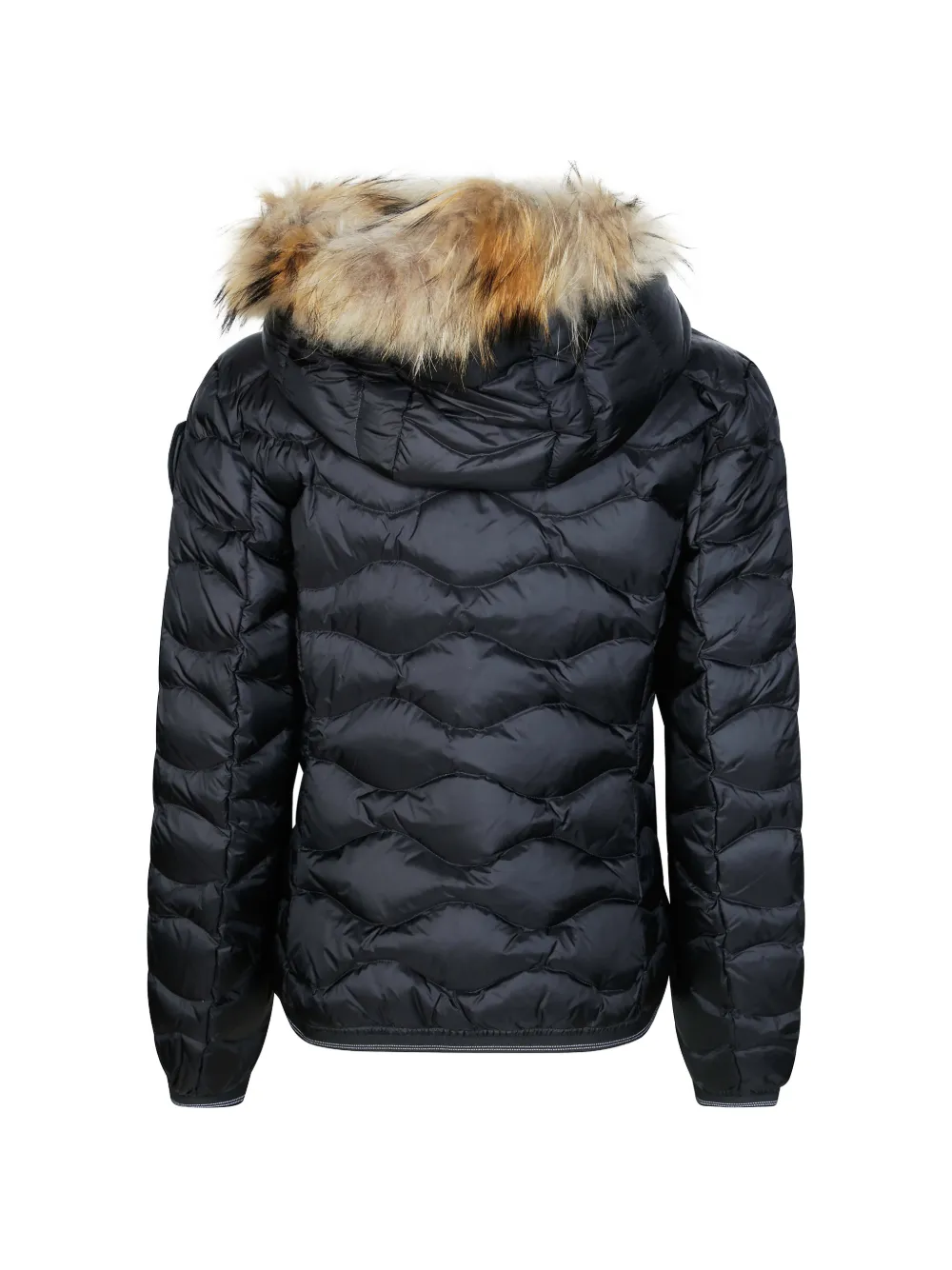 Blauer Aldie fur-trim hooded quilted coat Zwart