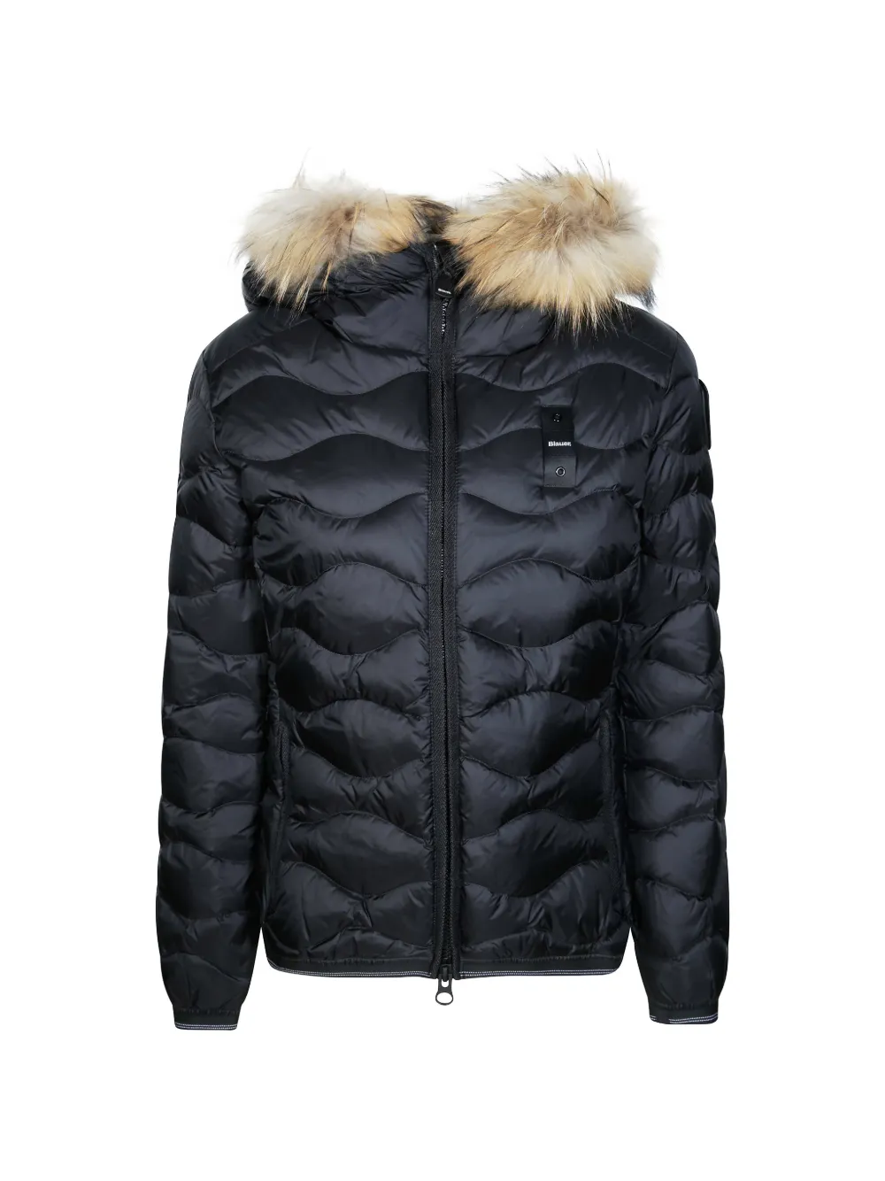 Blauer Aldie fur-trim hooded quilted coat - Schwarz
