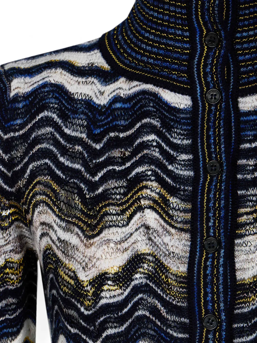 Missoni Trui met hoge hals en zigzag-patroon Blauw