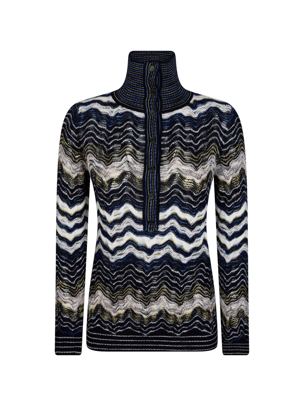 Missoni zig zag-pattern high-neck jumper - Blu