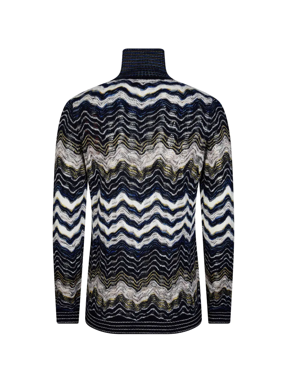 Missoni Trui met hoge hals en zigzag-patroon Blauw