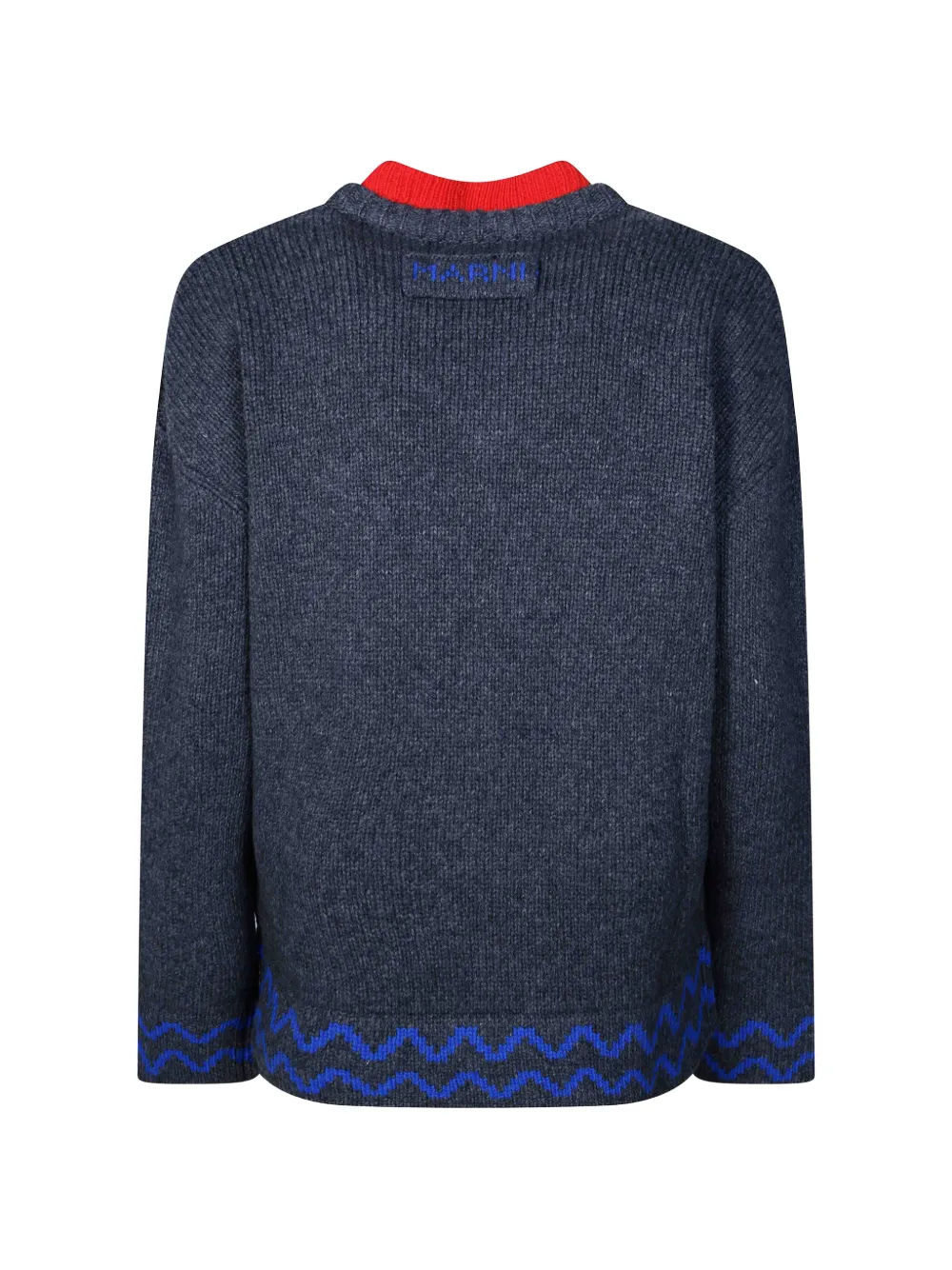 Marni Chevron-pattern Layered-effect Sweater in Blue, view 2