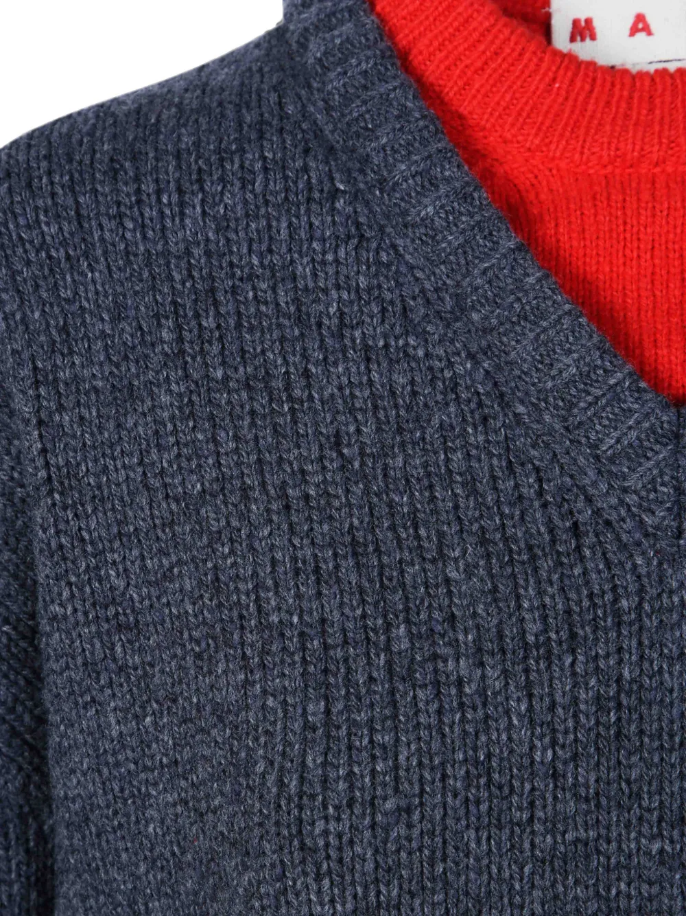 Marni Chevron-pattern Layered-effect Sweater in Blue, view 3
