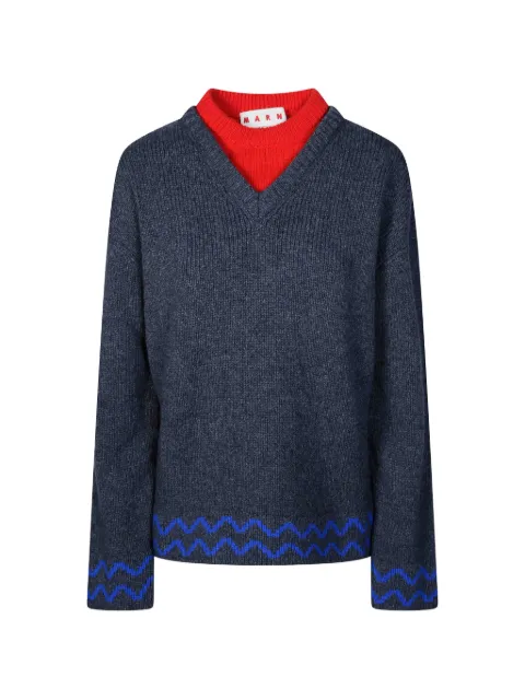 Marni jersey con motivo chevron y efecto a capas
