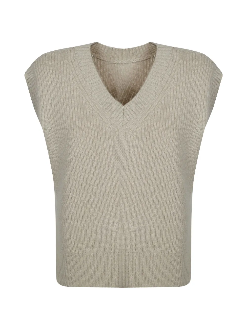 Ct Plage ribbed-knit V-neck sweater - Toni neutri