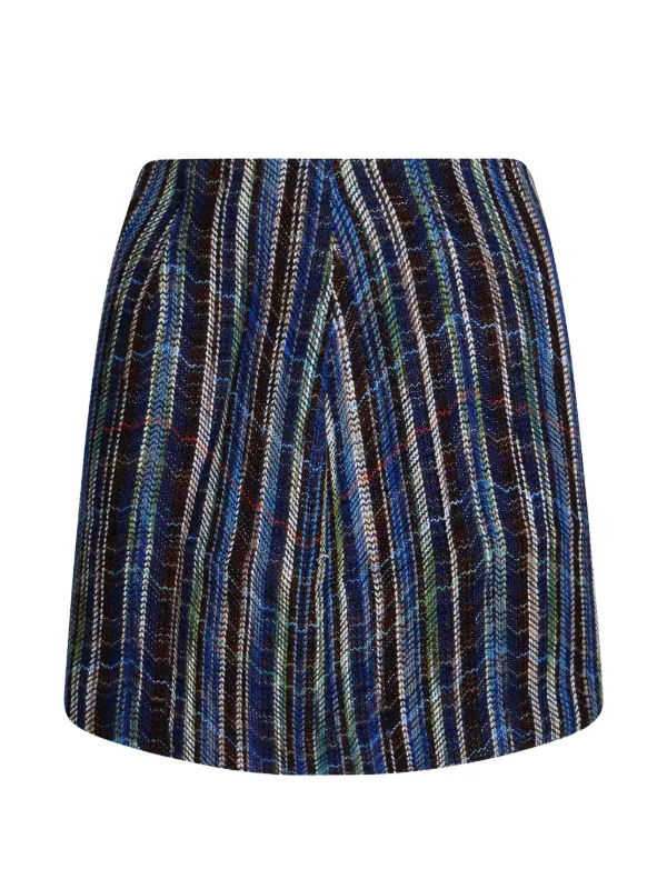 Missoni Striped Knitted Mini Skirt in Blue
