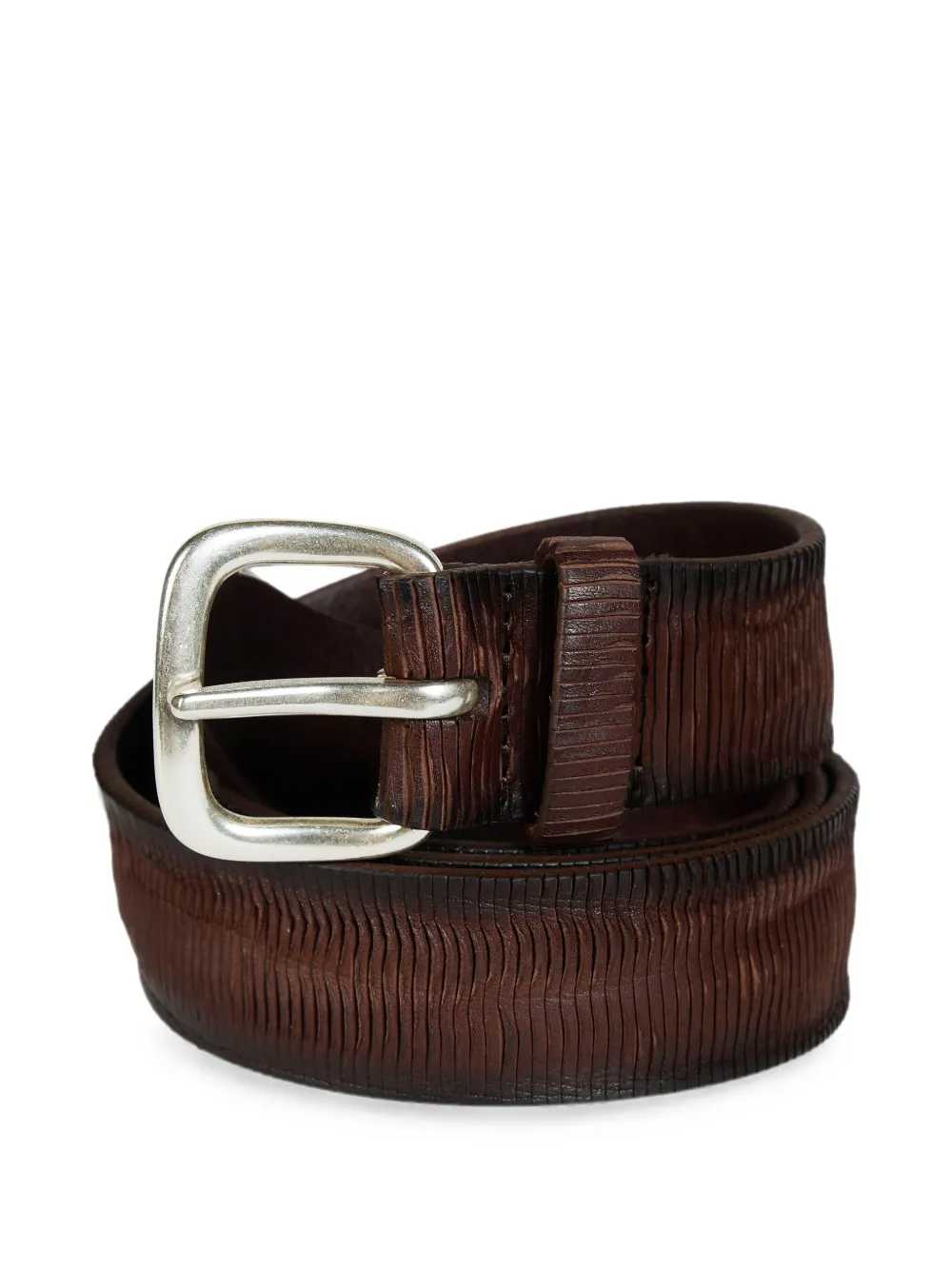 Orciani Blade leren riem met textuur Bruin