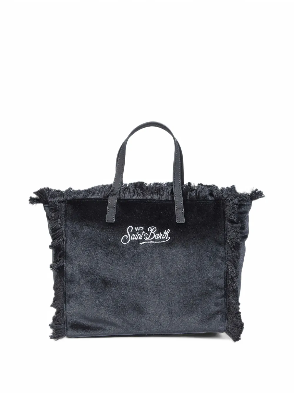 MC2 Saint Barth Colette fringed velvet tote bag Zwart