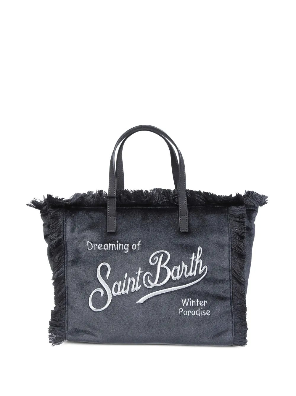 MC2 Saint Barth Colette fringed velvet tote bag Zwart