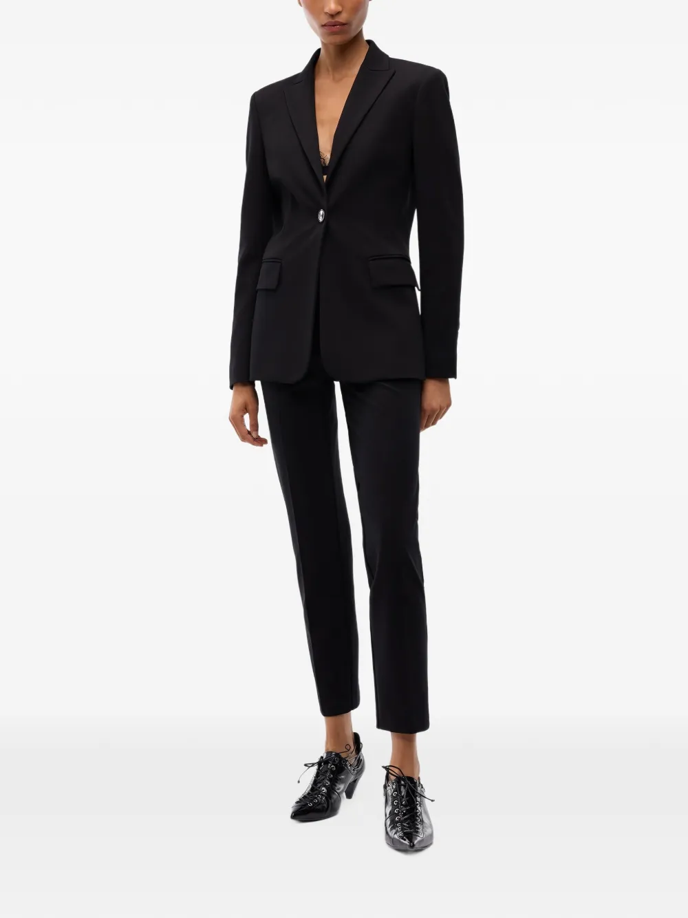 PINKO Blazer met enkele rij knopen en puntige revers Grijs