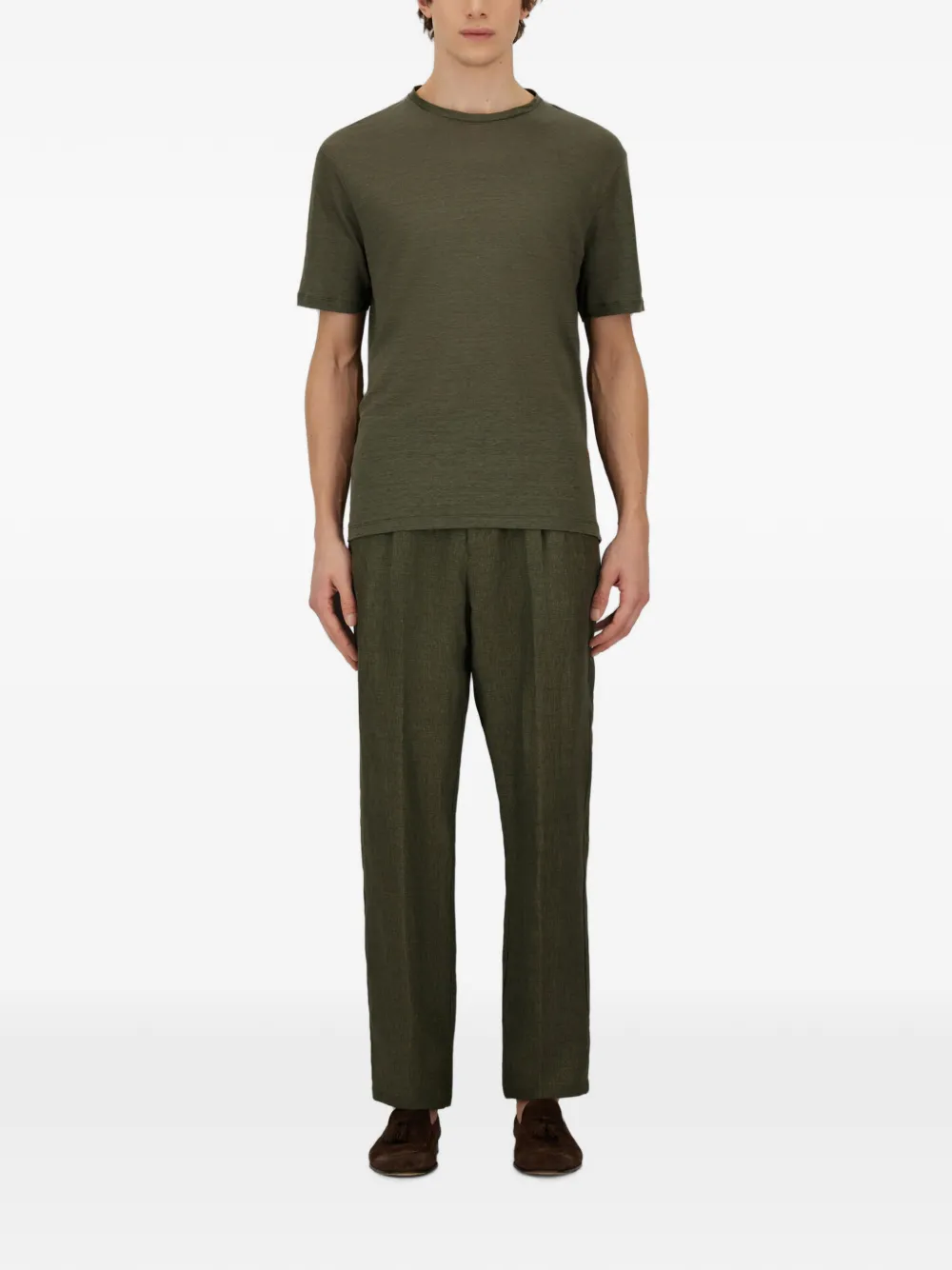 Herno Resort linnen jersey T-shirt Groen