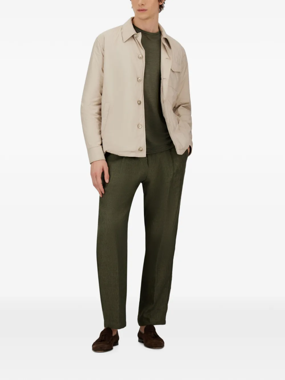 Herno Resort linnen jersey T-shirt Groen