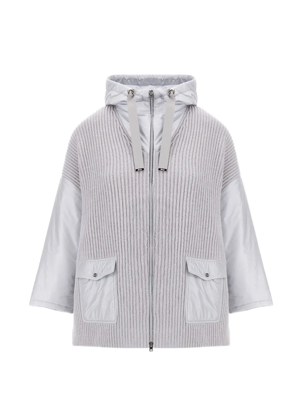 Herno ribbed-knit panelled cardigan - Grigio
