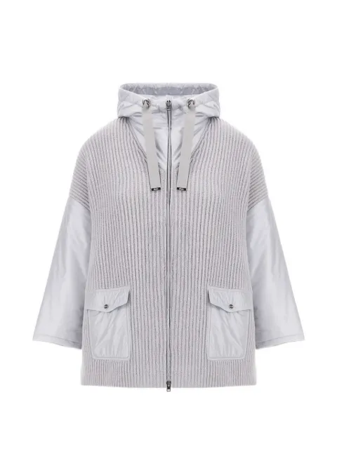 Herno ribbed-knit panelled cardigan