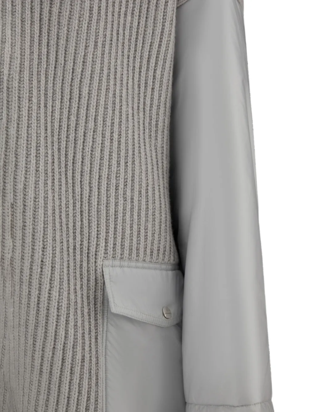 Herno Ribgebreid vest met vlakken Grijs