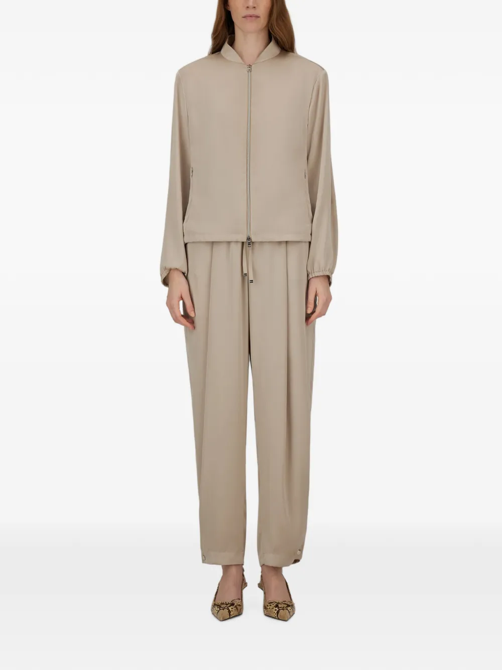 Herno Resort geplooide trainingsbroek Beige