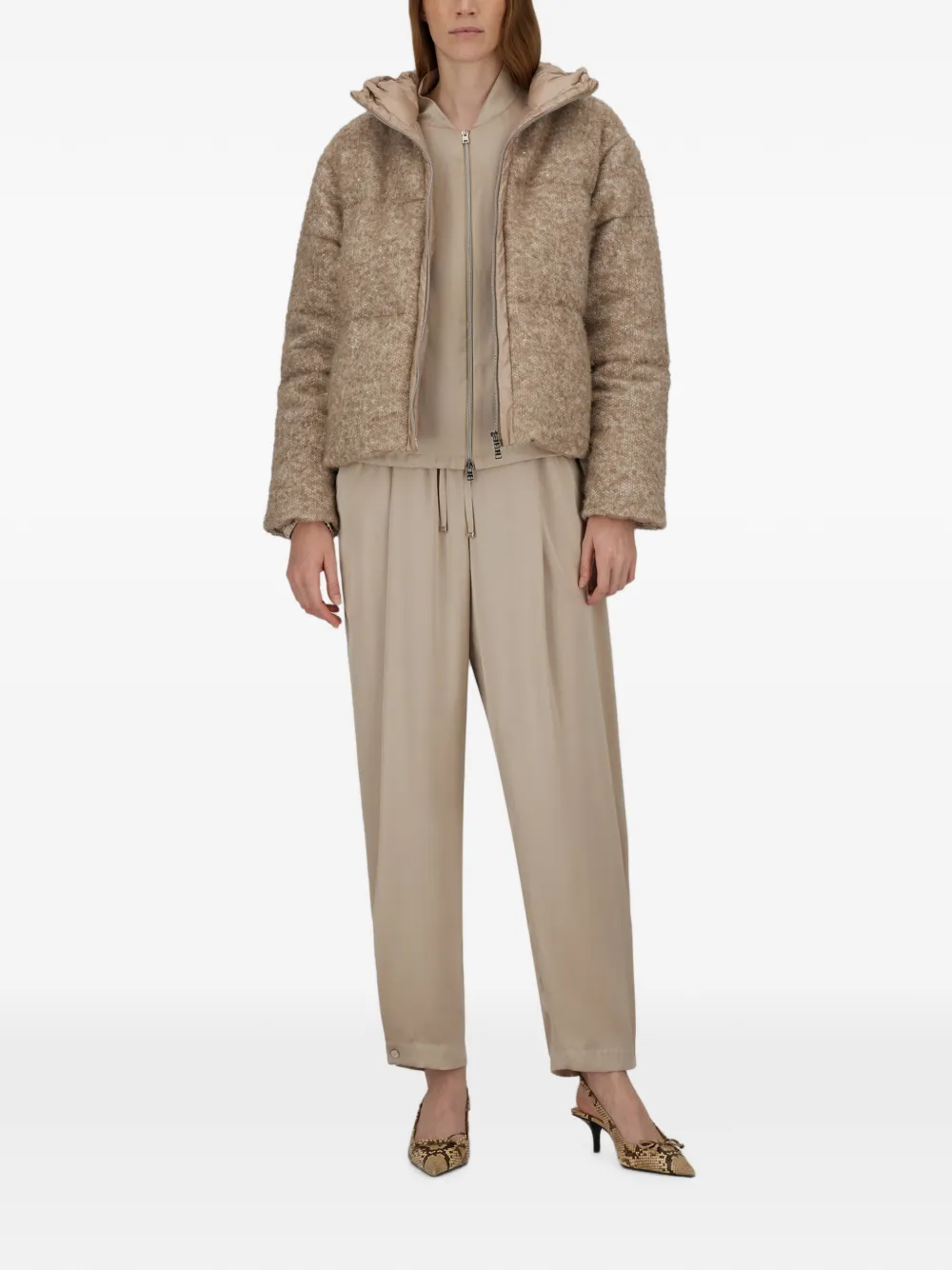 Herno Resort geplooide trainingsbroek Beige