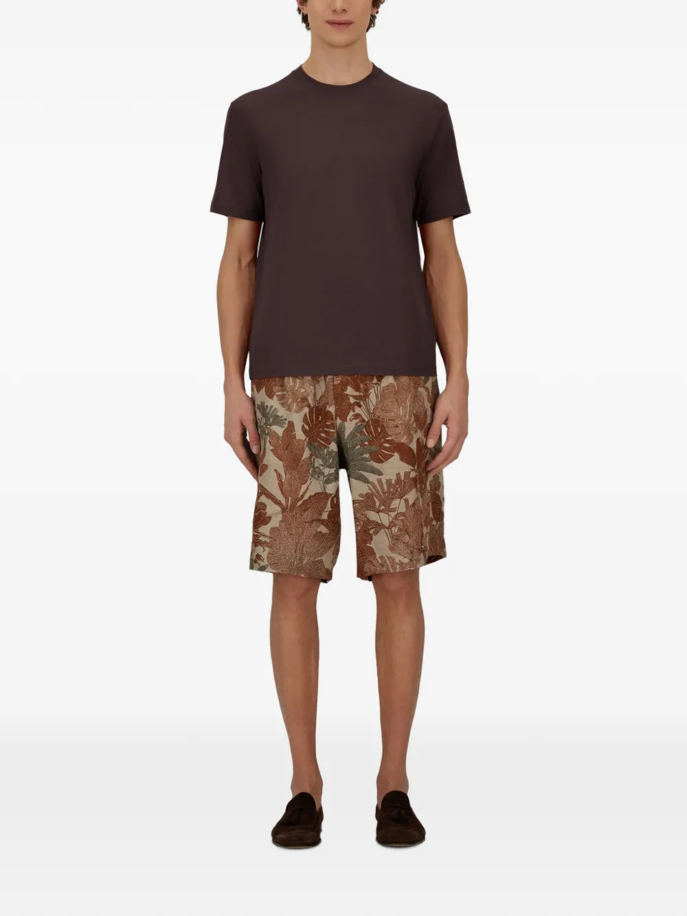 Herno T-shirt met ronde hals Bruin