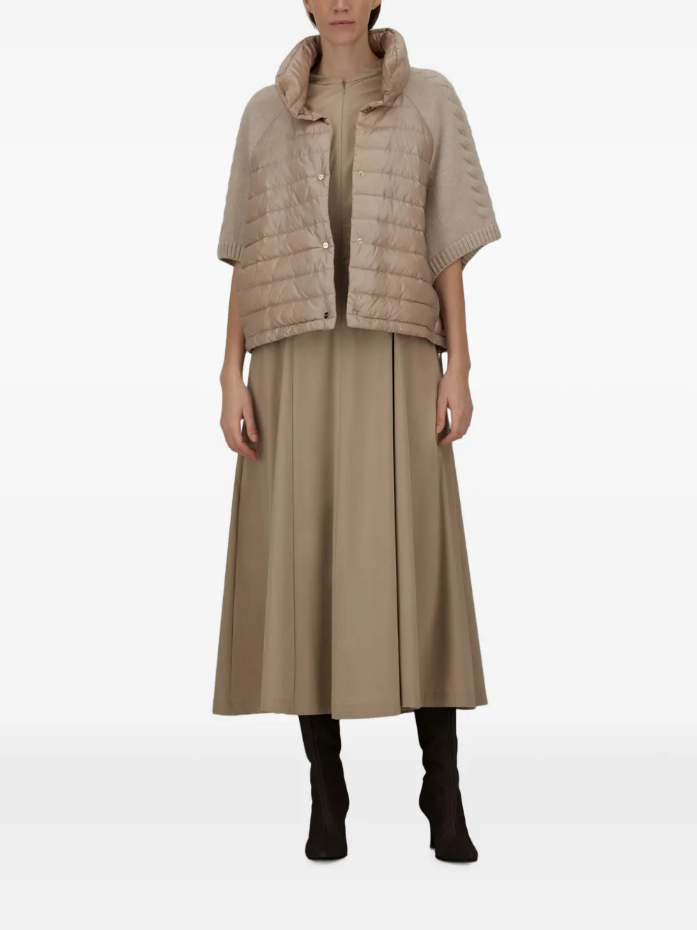 Herno Resort gewatteerd kabelgebreid jack Beige