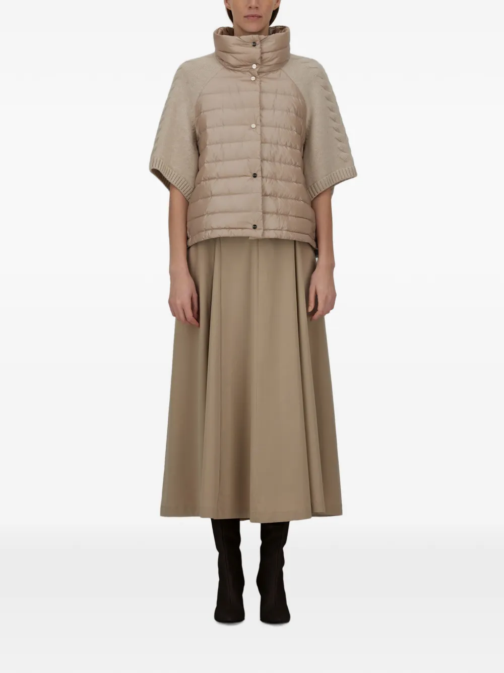 Herno Resort gewatteerd kabelgebreid jack Beige