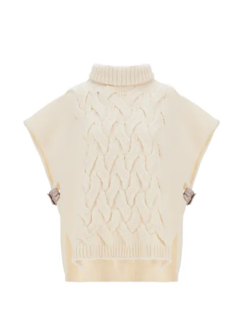 Herno capa Resort de punto de ochos con cuello alto