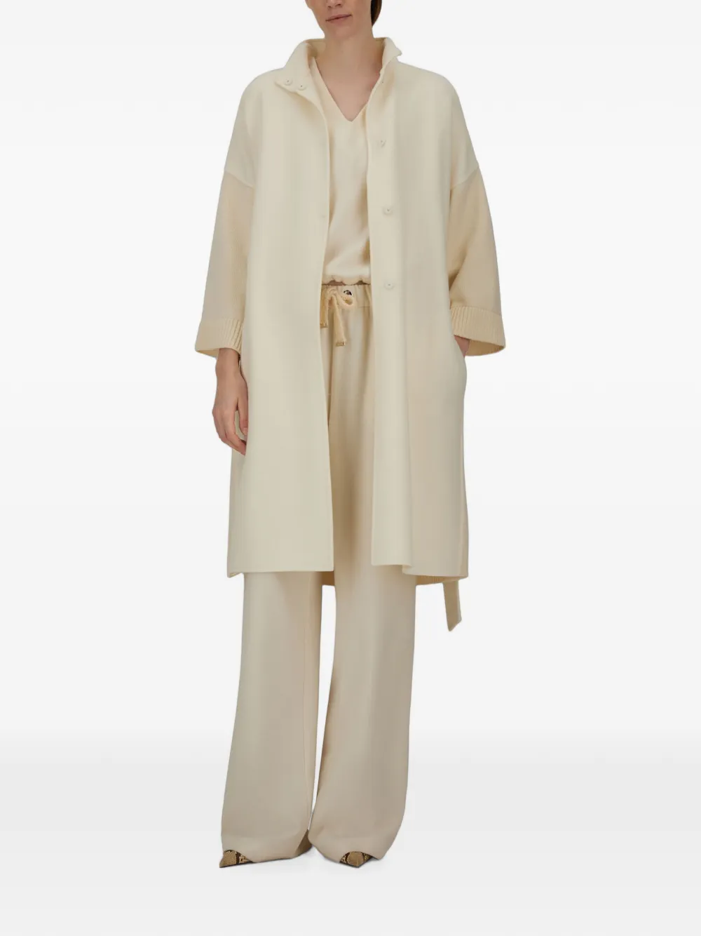 Herno Resort vest met col en ceintuur Beige